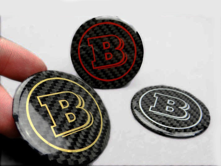 W463 Carbon Fiber Brabus Emblem Red Logo Badge 53mm for MercedesG Wagon